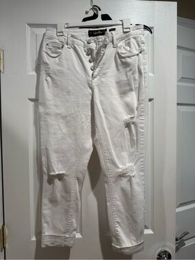 Indigo Rein White Distressed Boyfriend Jeans